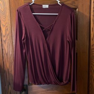Cross Front Long Sleeve Shirt